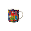 3pc Love Birds Tea Set with Ceramic Mug, 15.5cm Ceramic Plate and Cotton Tea Towel - Love Hearts
