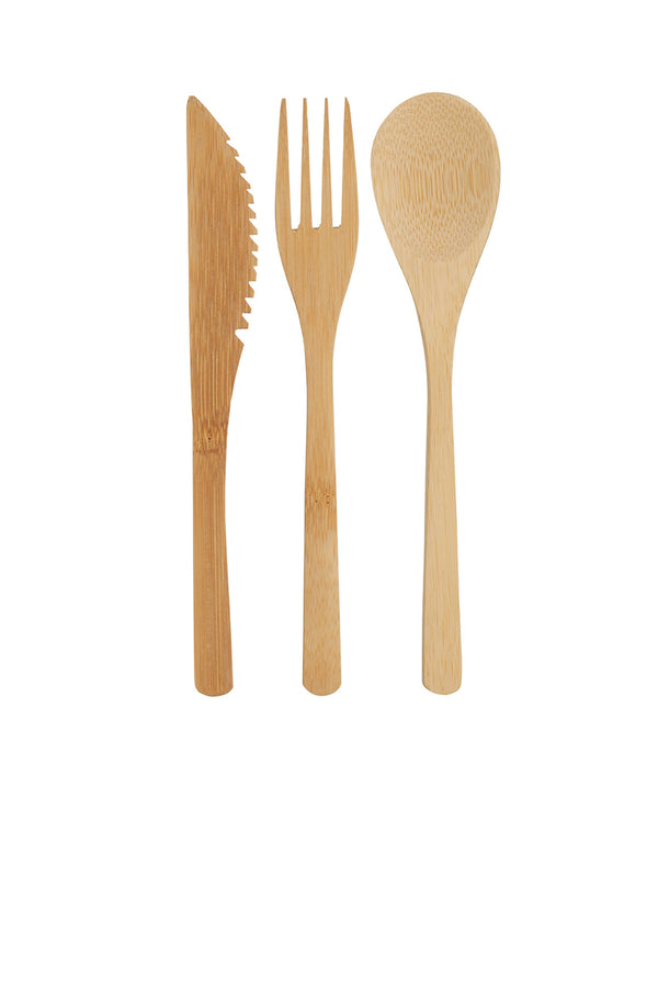Natural Elements Reusable Bamboo Cutlery Set in Fabric Pouch image 9