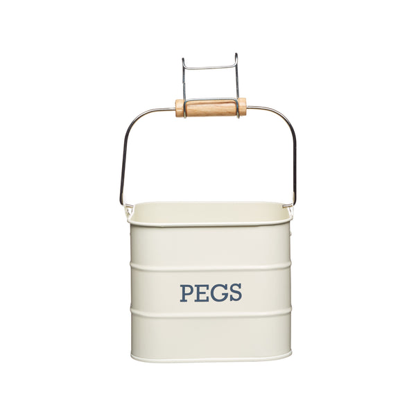 3pc Antique Cream Laundry Set with Housekeeping Tin, Laundry Tin and Peg Tin image 5