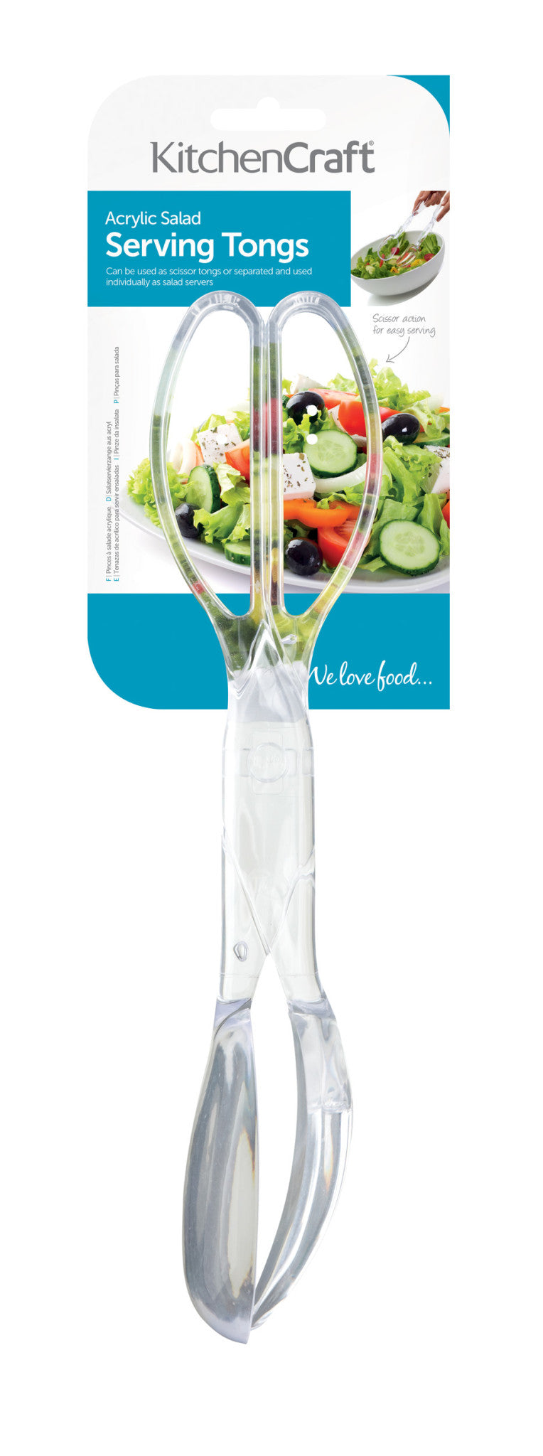 KitchenCraft 'Scissor Action' Salad Serving Tongs