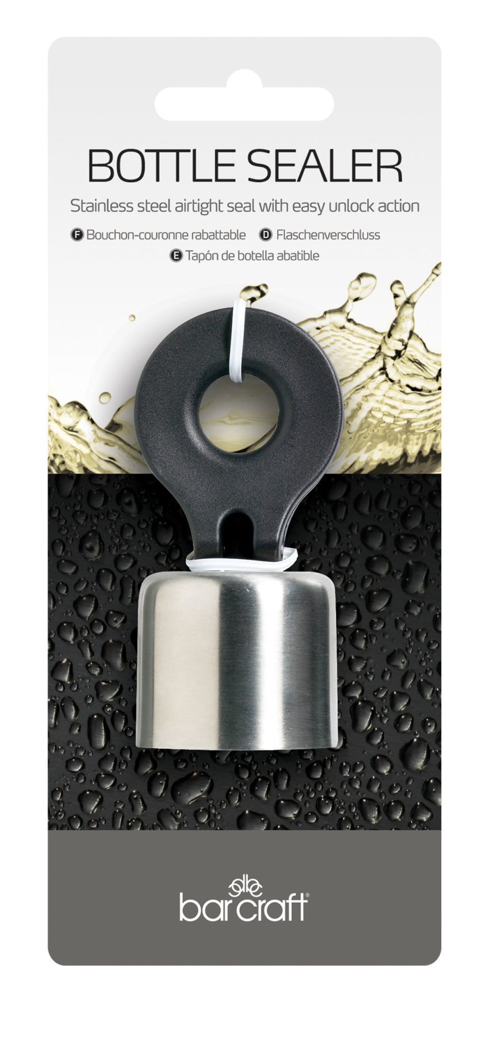 BarCraft Stainless Steel Flip Top Bottle Stopper