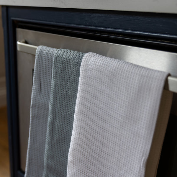 KitchenCraft Cotton Waffle Tea Towels - Greys image 6