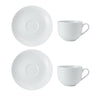 Mikasa Chalk Porcelain Teacup and Saucer Set, Set of 2, 220ml, White image 1