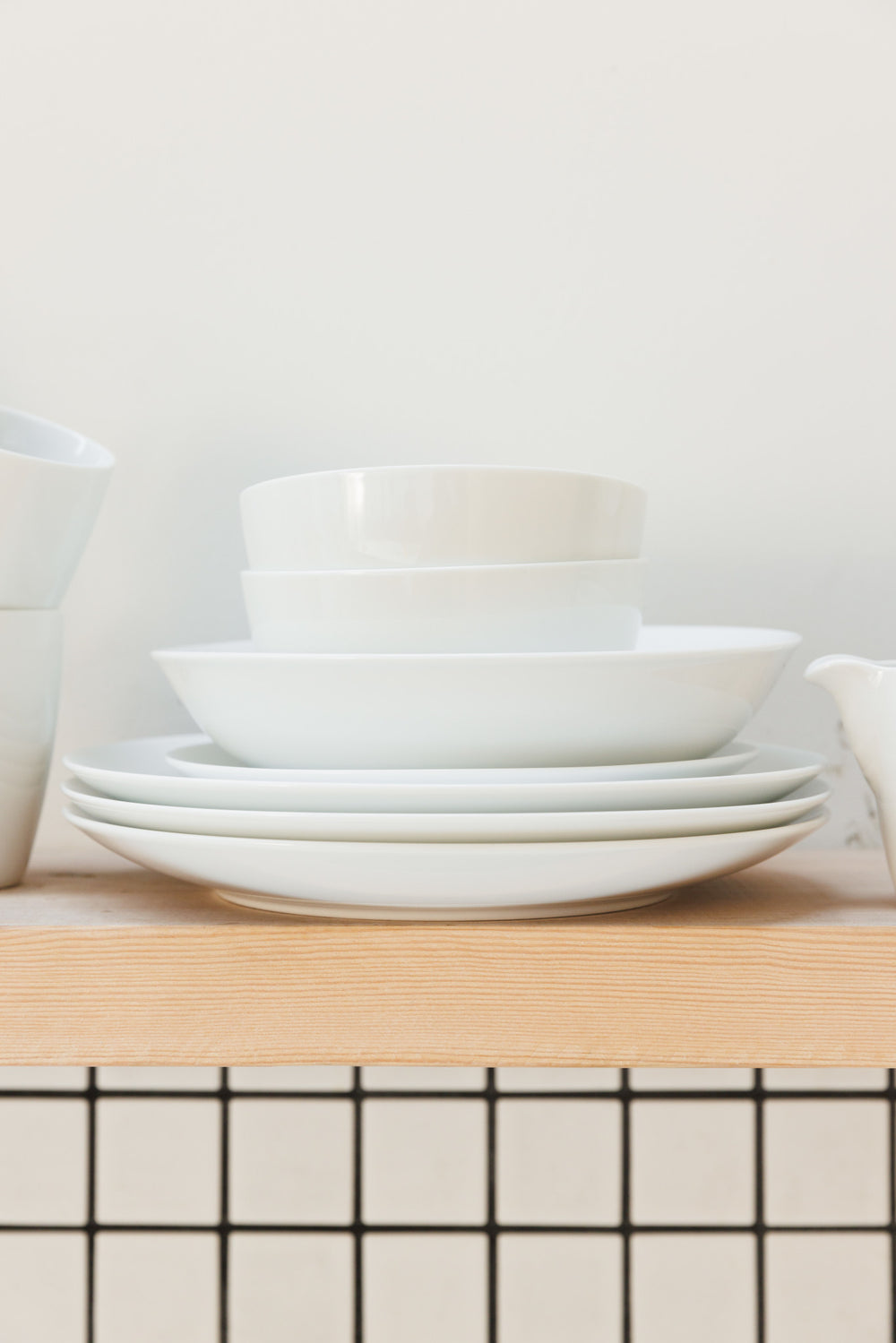 Mikasa Chalk Porcelain Cereal Bowls, Set of 4, 14cm, White