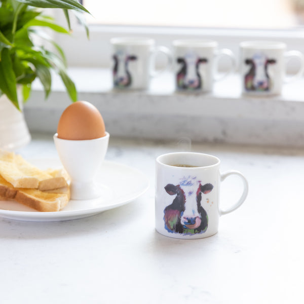 KitchenCraft 80ml Porcelain Watercolour Cow Espresso Cup image 6