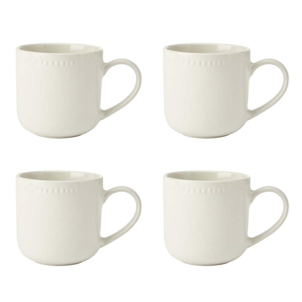 Mikasa Cranborne Stoneware Mugs, Set of 4, 320ml, Cream image 1