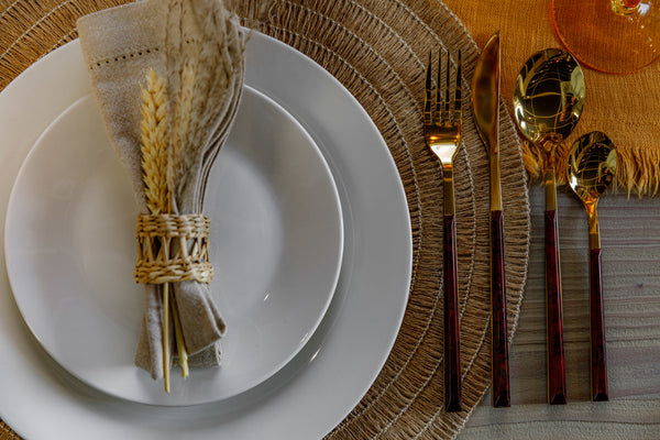 Mikasa 16-Piece Faux Tortoise Shell Cutlery Set, Stainless Steel image 6