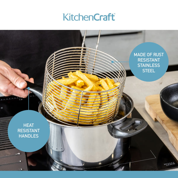 KitchenCraft Stainless Steel Large Chip Fryer and Basket image 10