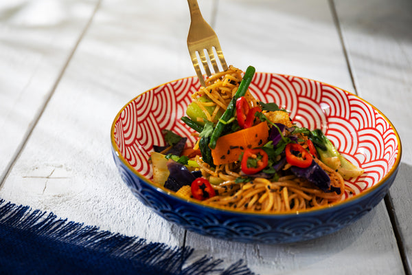 Mikasa Blue Arched Pattern Stoneware Bowl, 21 cm image 7