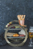 Artesá 2-Tier Geometric Brass-Finished Serving Stand with Slate Serving Platters