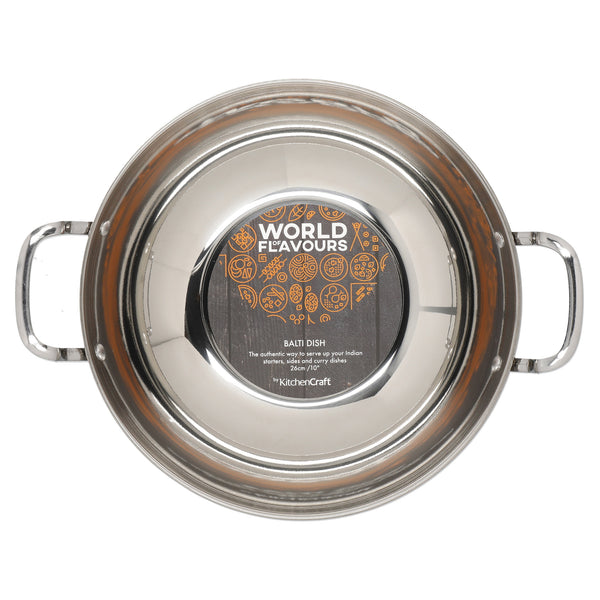 KitchenCraft World of Flavours Indian Stainless Steel Large Balti Dish image 4