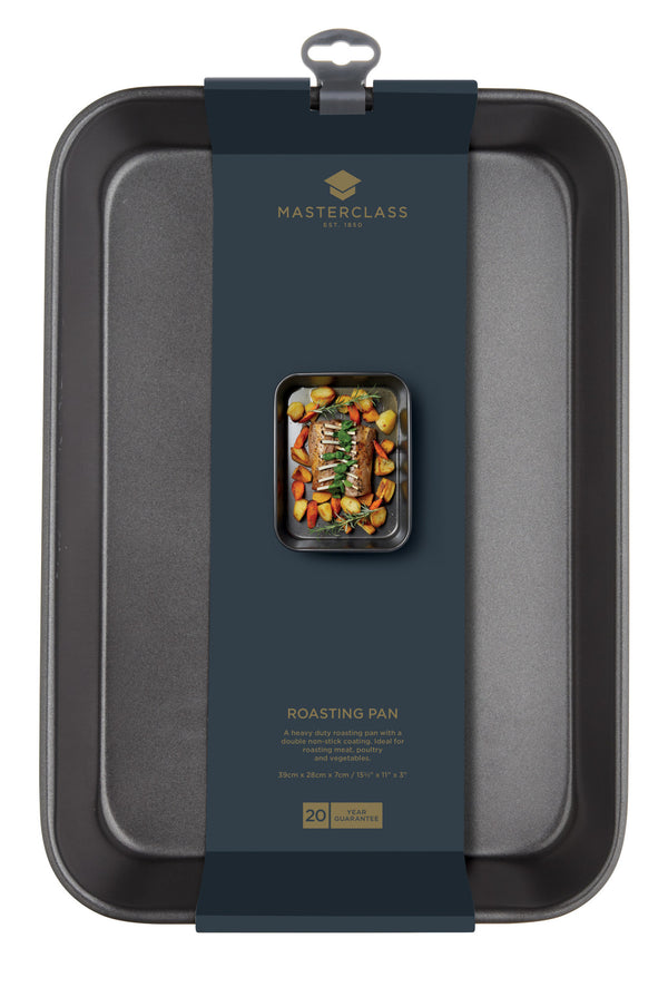 MasterClass Set of Non-Stick Large Roasting Pan, 39x28x7cm, Baking Tray 39x27x2cm, Twelve Hole Deep Baking Pan 35x27cm image 3