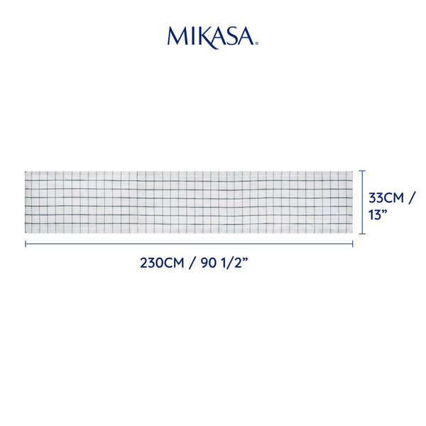 Mikasa Industrial Check Cotton and Linen Table Runner, 230 x 33cm image 6