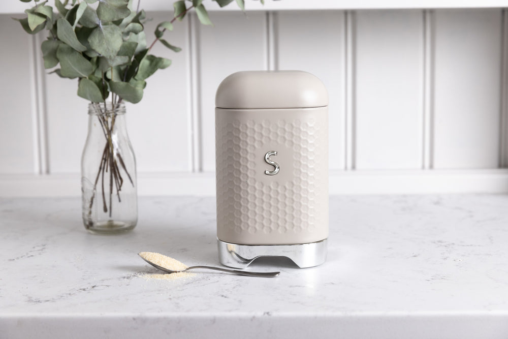 KitchenCraft Lovello Textured Latte Cream Sugar Canister