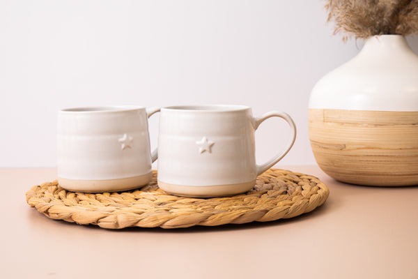 Mikasa Farmhouse Star Stoneware Mugs, Set of 2, 380ml, White image 2