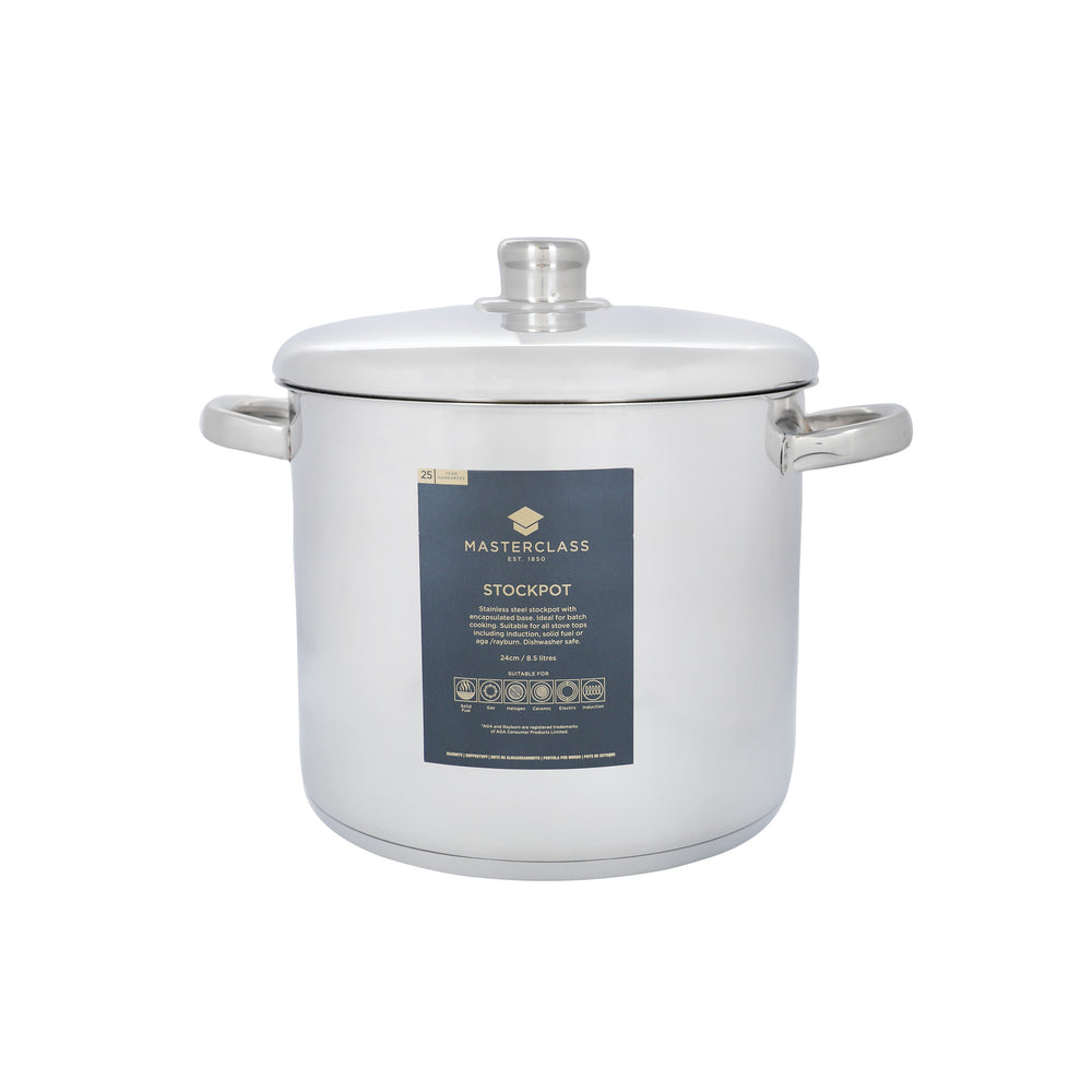 MasterClass Stainless Steel Stockpot, 8.5L