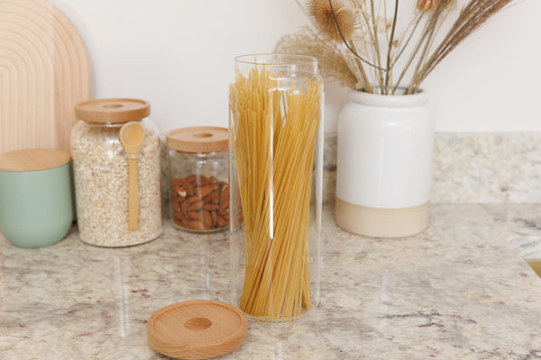 KitchenCraft Idilica Glass Storage Jar with Beechwood Lid, 1300ml image 5