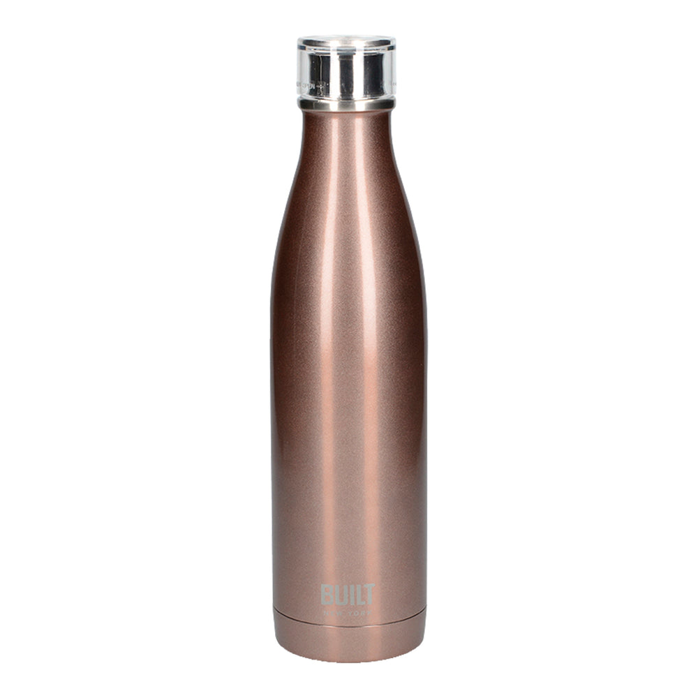 BUILT Double Walled 740ml Water Bottle and 590ml Double Walled Travel Mug Set - Rose Gold