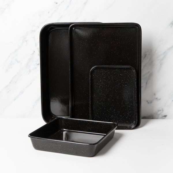 4pc Vitreous Enamel Non-Stick Cookware Set with 1x Roasting Pan and 3x Baking Trays image 2
