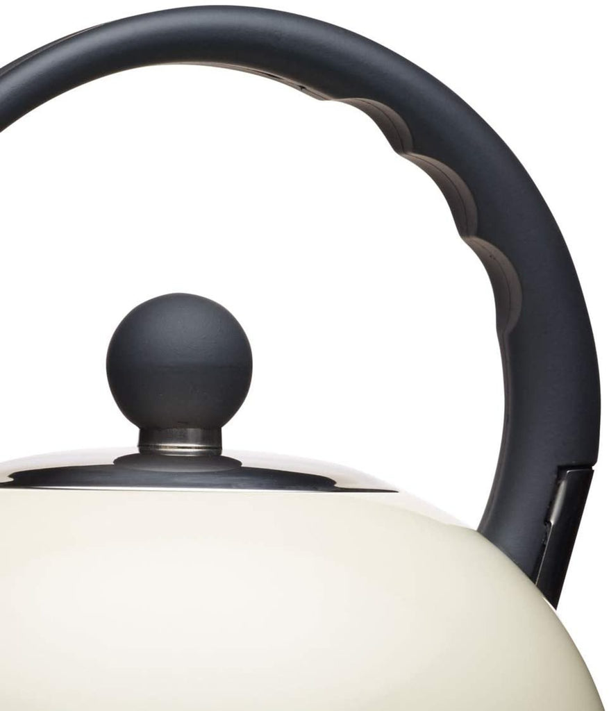 Living Nostalgia Antique Cream Traditional 1.4 Litre Whistling Kettle