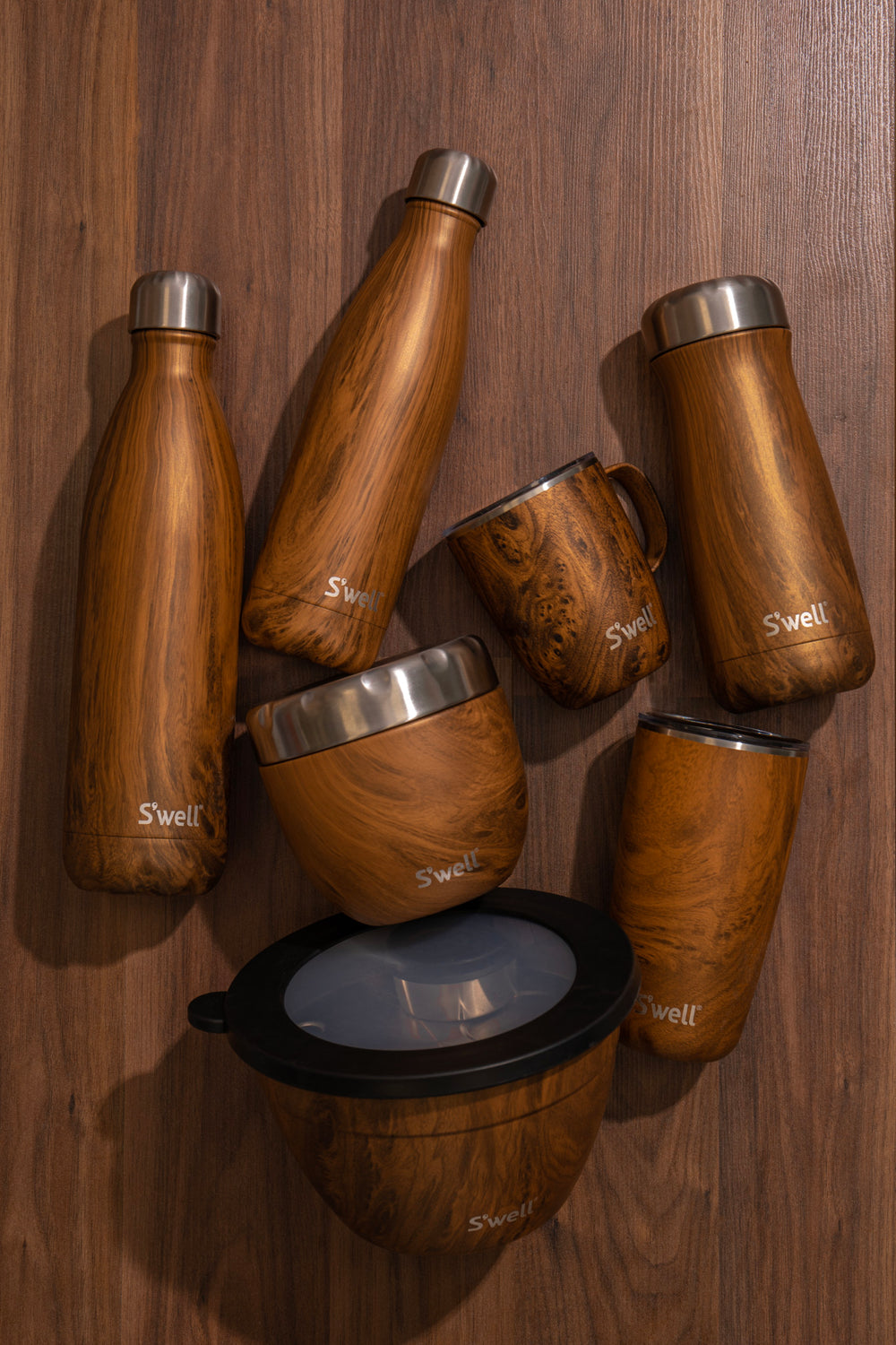 S'well Teakwood Salad Bowl Kit, 1.9L