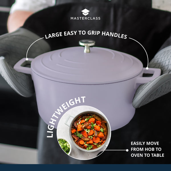 MasterClass Lavender Cast Aluminium Casserole Dish with Lid, 2.5L image 13
