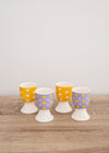 KitchenCraft Retro Floral Egg Cup Set - Porcelain, 4 Pieces image 2