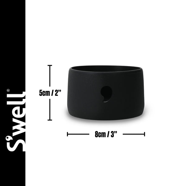 S'well 2pc Travel Bottle Set with Stainless Steel Water Bottle, 750ml, Onyx Black and FREE Black Medium Bumper image 6