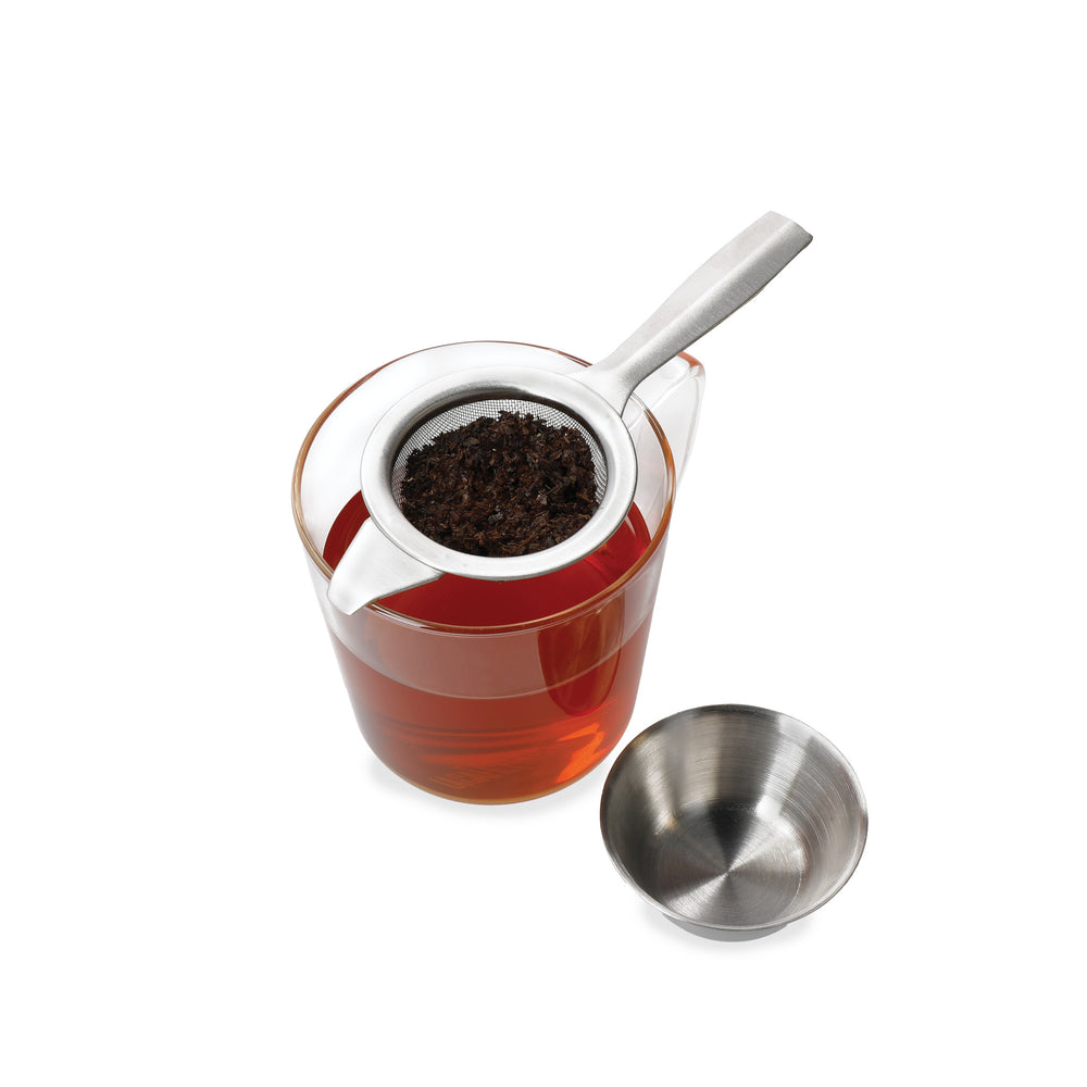 La Cafetière 2pc Tea Gift Set with 4-Cup Glass Loose Leaf Teapot, 1050ml and a Stainless Steel Strainer and Holder
