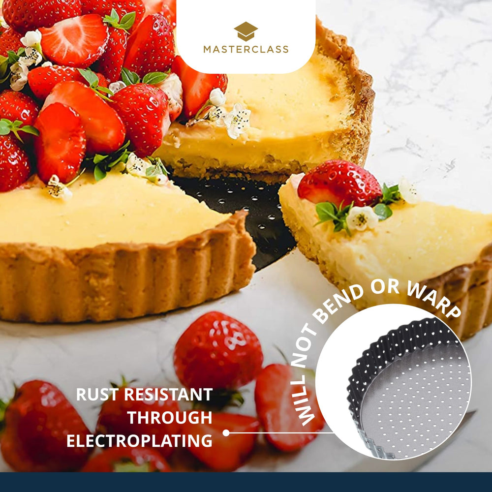 MasterClass Crusty Bake Non-Stick Fluted Round Quiche Tin, 25cm