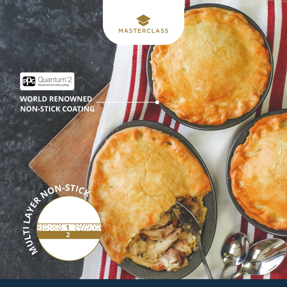 MasterClass Crusty Bake Non-Stick Individual Round Pie Dish, 10cm
