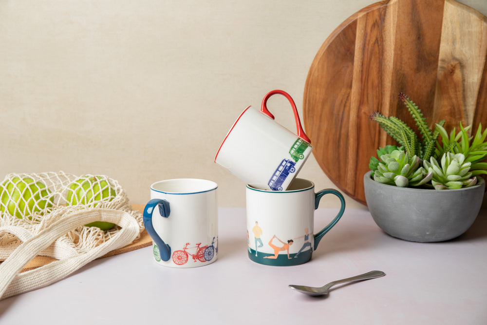 Mikasa Bike Straight-Sided Porcelain Mug, 280ml