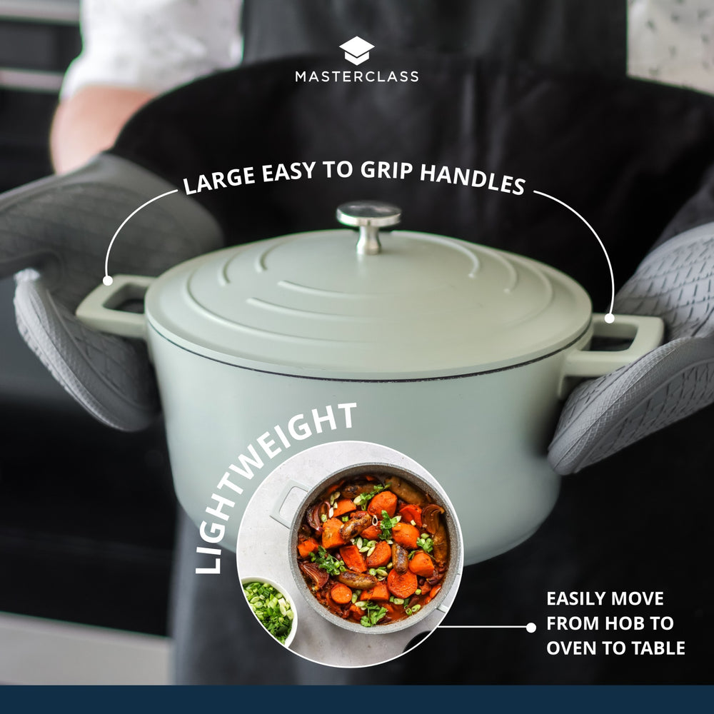MasterClass Mint Green Cast Aluminium Casserole Dish, 4L