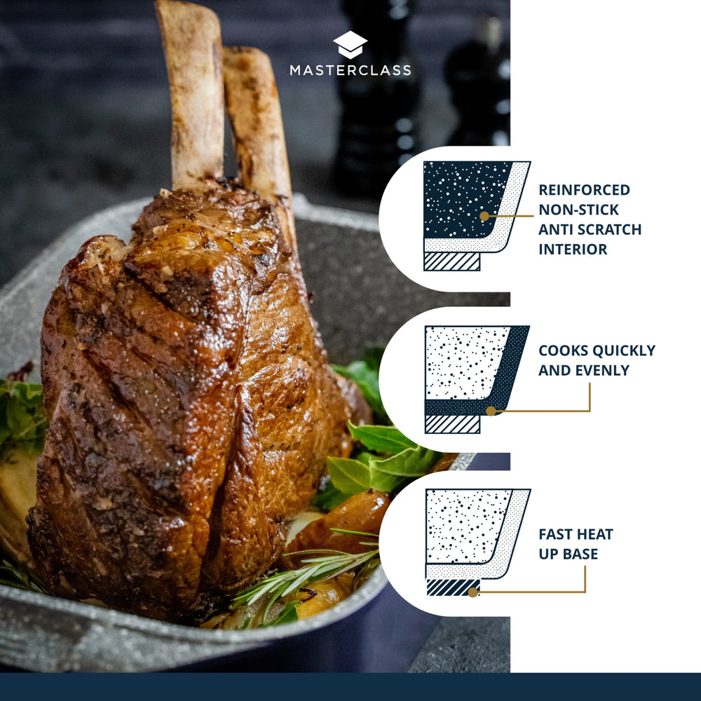 MasterClass Large Roasting Tin with Handles Metallic Blue