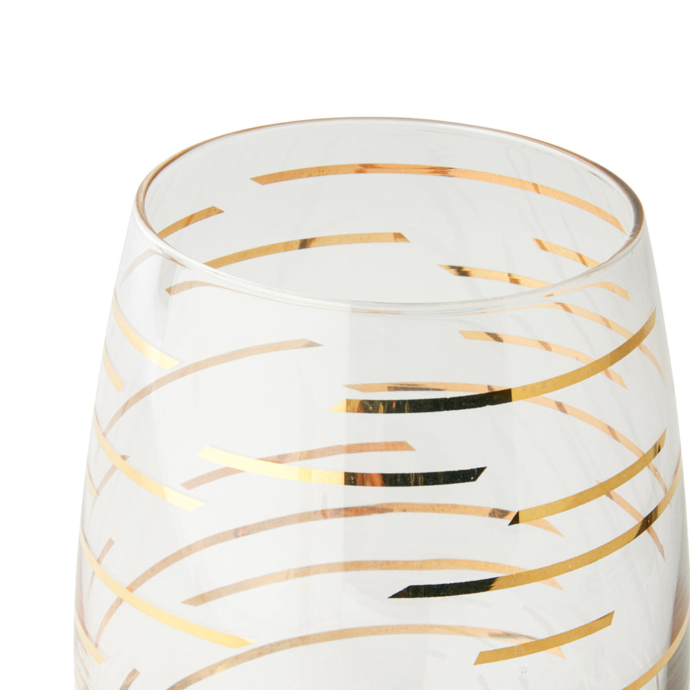 Mikasa 'Cheers' Set of 4 Etched Crystal Stemless Wine Glasses