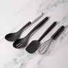 4pc Onyx Black Kitchen Utensil Set with Spoon Spatula, Slotted Spoon, Whisk and Basting Spoon image 2