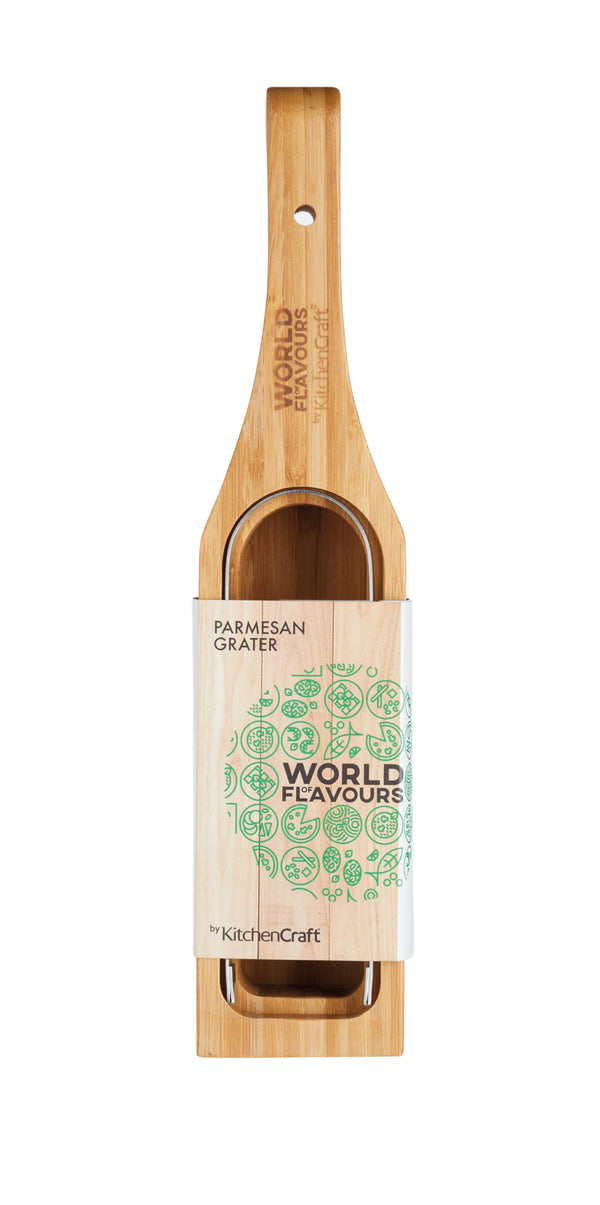 KitchenCraft World of Flavours Italian Bamboo Grater with Holder image 4