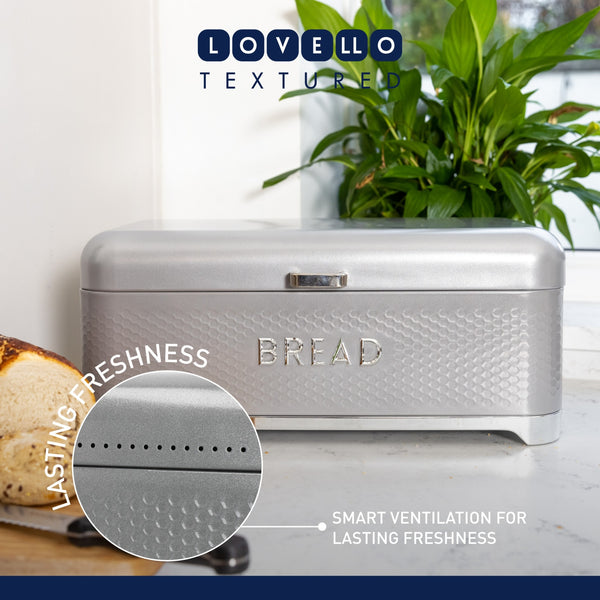Lovello Textured Bread Bin - Shadow Grey image 9