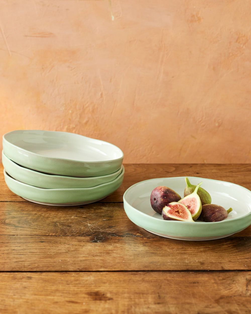 Jamie Oliver Big Love Dishy Bowls, Stoneware, Set of 4, Green, 22cm