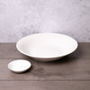 2pc White Porcelain Tableware Set with Round Sauce Dish and Serving Bowl, 31cm - White Basics image 2