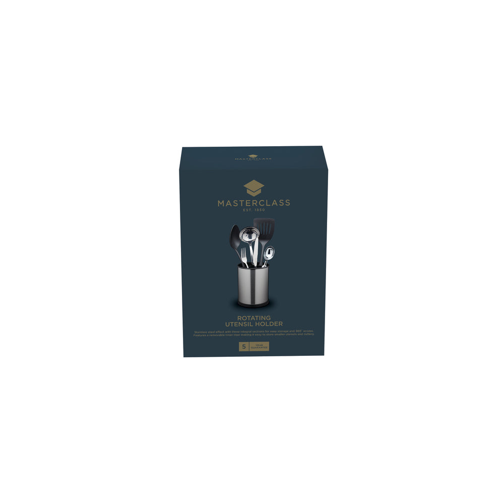 MasterClass Rotating Stainless Steel Finish Utensil Holder