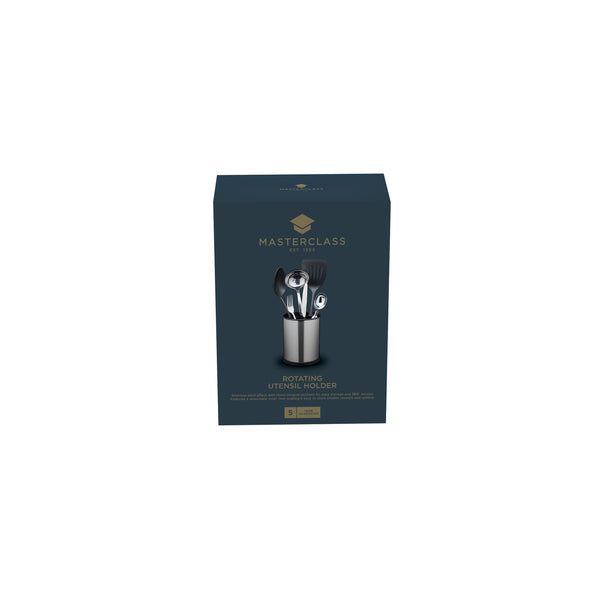 MasterClass Rotating Stainless Steel Finish Utensil Holder image 3