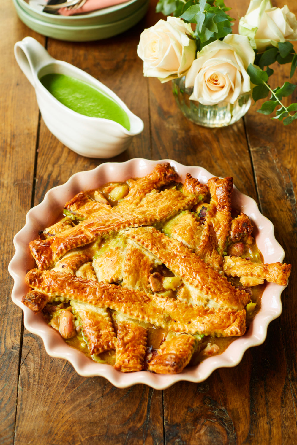 Jamie Oliver Big Love Proper Pie Dish, Stoneware, Pink, 28 x 6cm