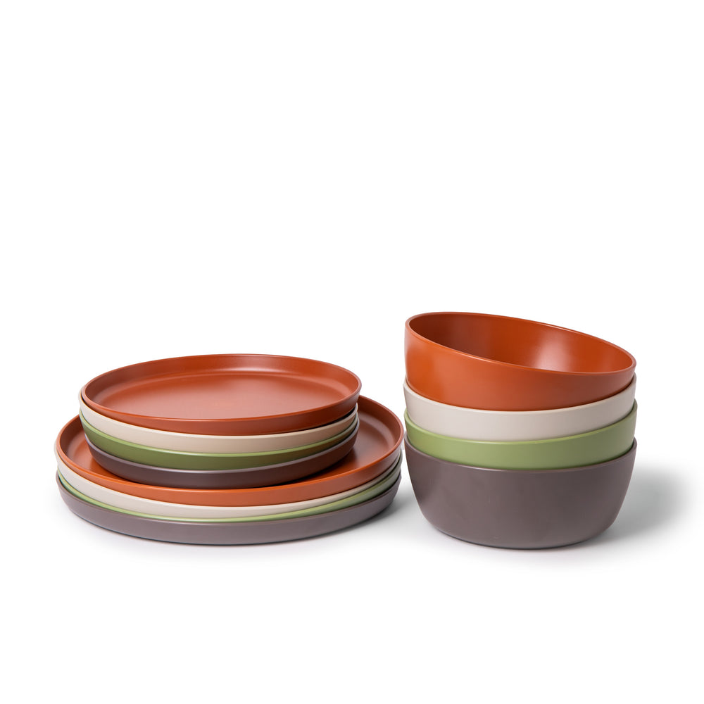 Mikasa 12pc Outdoor Dining Set with 4x Dinner Plates, 4x Side Plates and 4x Bowls, Multicolour image 1