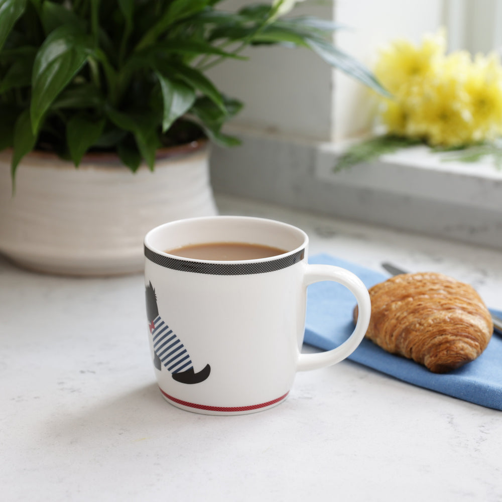 Set of 4 KitchenCraft China Solo Westie Mugs