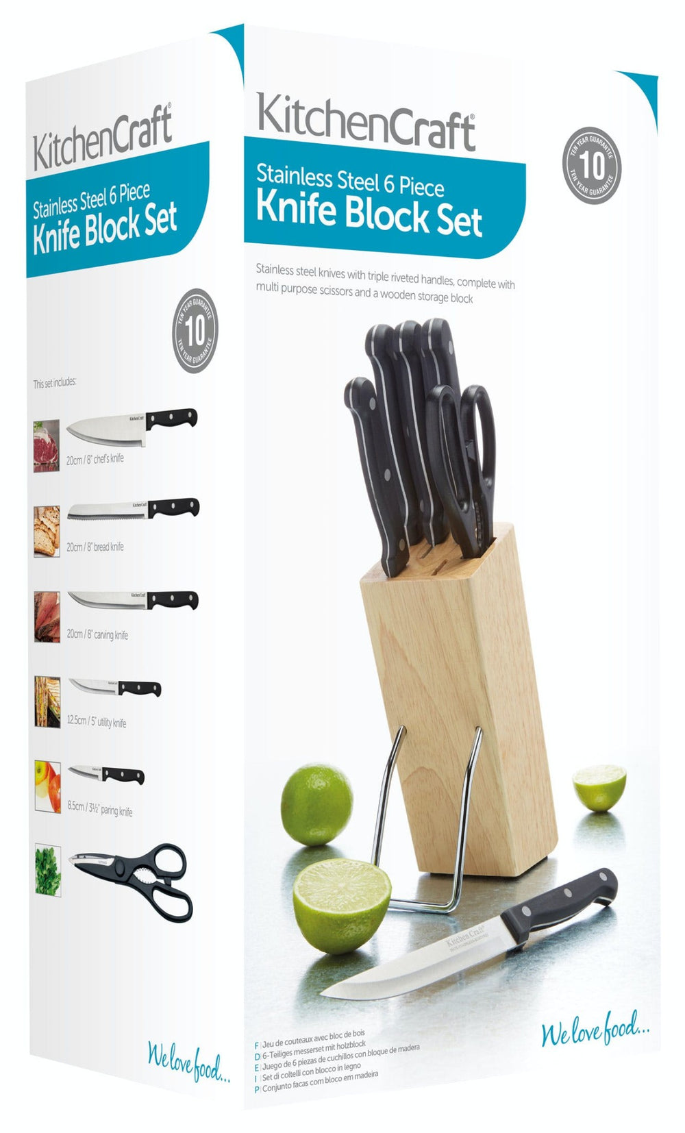 KitchenCraft 6 Piece Knife Set and Block
