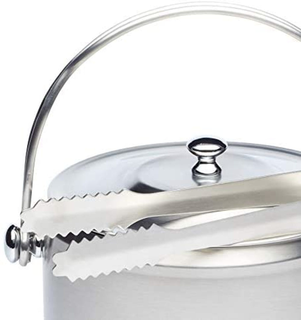 BarCraft Stainless Steel Ice Bucket with Lid and Tongs