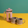 La Cafetière 3pc Cafetière Gift Set with Pisa 8-Cup Cafetière, Pink, and 2x Seville Ceramic Coffee Mugs, 300ml