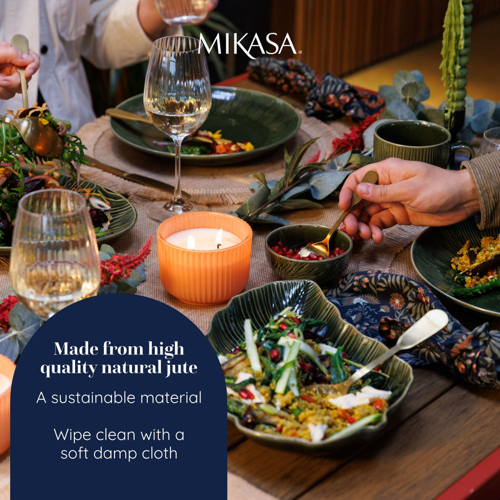 Mikasa Frayed Jute Table Runner, Natural, 230 x 33cm