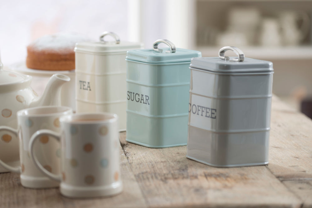Living Nostalgia Vintage Blue Sugar Tin